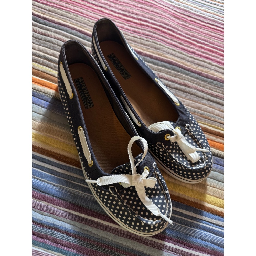 Sperry Top-Sider Navy Polka Dot Boat Shoes STS90527 Womens 9M